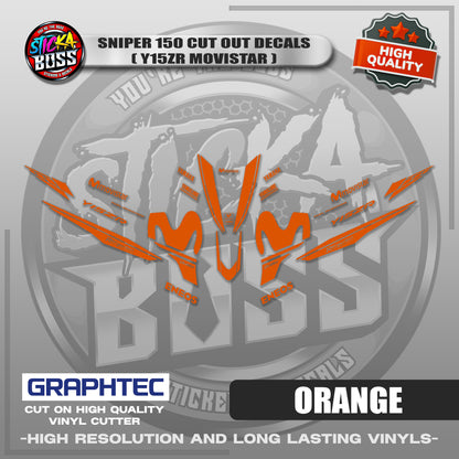 SNIPER 150 CUT OUT DECALS ( Y15ZR MOVISTAR ) | VINYL WATERPROOF CUT-OUT STICKER DECALS