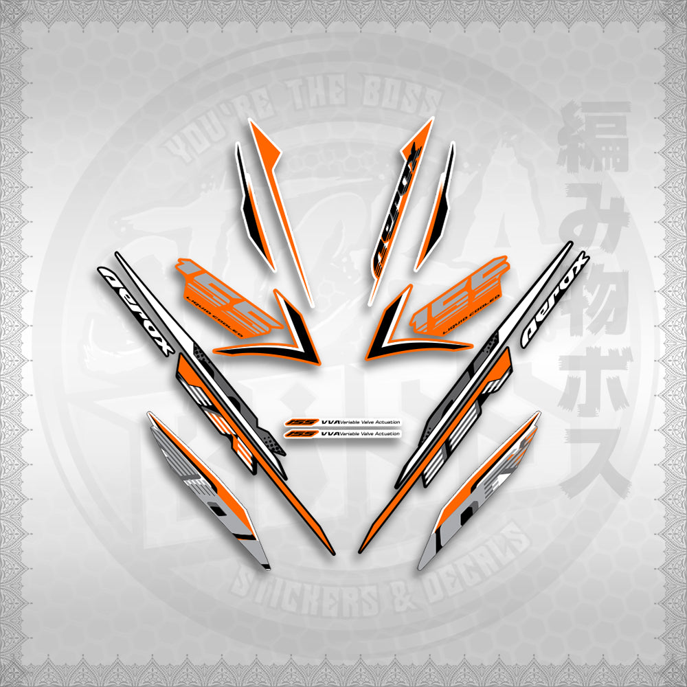 STICKER DECALS for AEROX 155 V2 (AV2NESPGR) By STICKABOSS (SOFIE LAMINATED WATERPROOF)