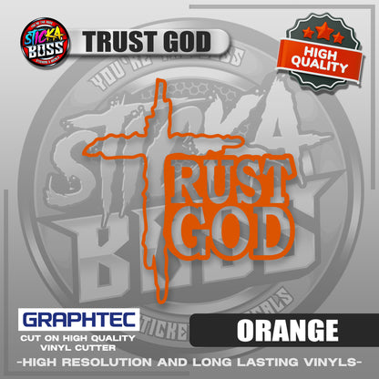 TRUST GOD | VINYL WATERPROOF CUT-OUT STICKER DECALS【Stickaboss】