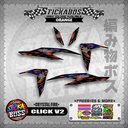 CLICK V2 STICKER DECALS ( CRYSTAL FIRE )【WITH FREEBIES】