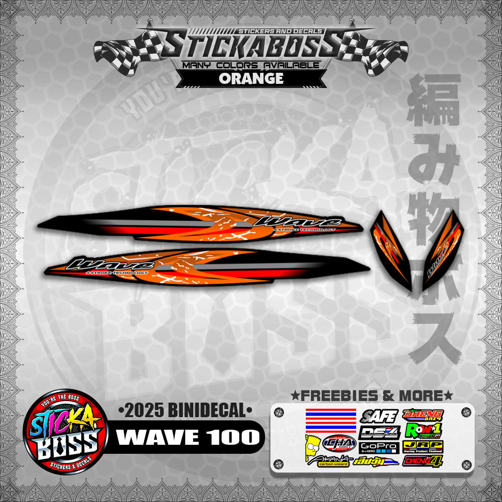 WAVE 100 STICKER DECALS ( 2025 BINIDECAL )【WITH FREEBIES】