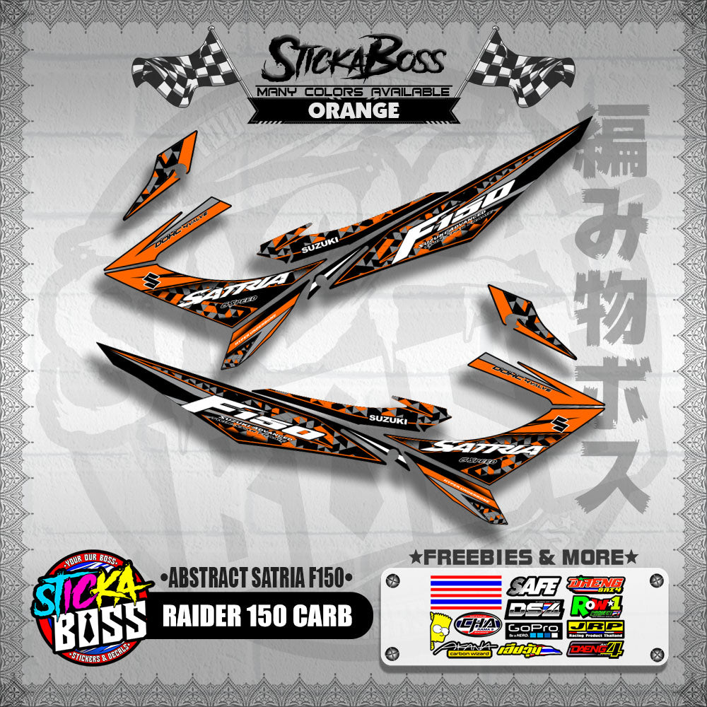 RAIDER 150 CARB DECALS ( ABSTRACT SATRIA F150 ) [ PREMIUM GLOSSY LAMINATED ]【WITH FREEBIES】