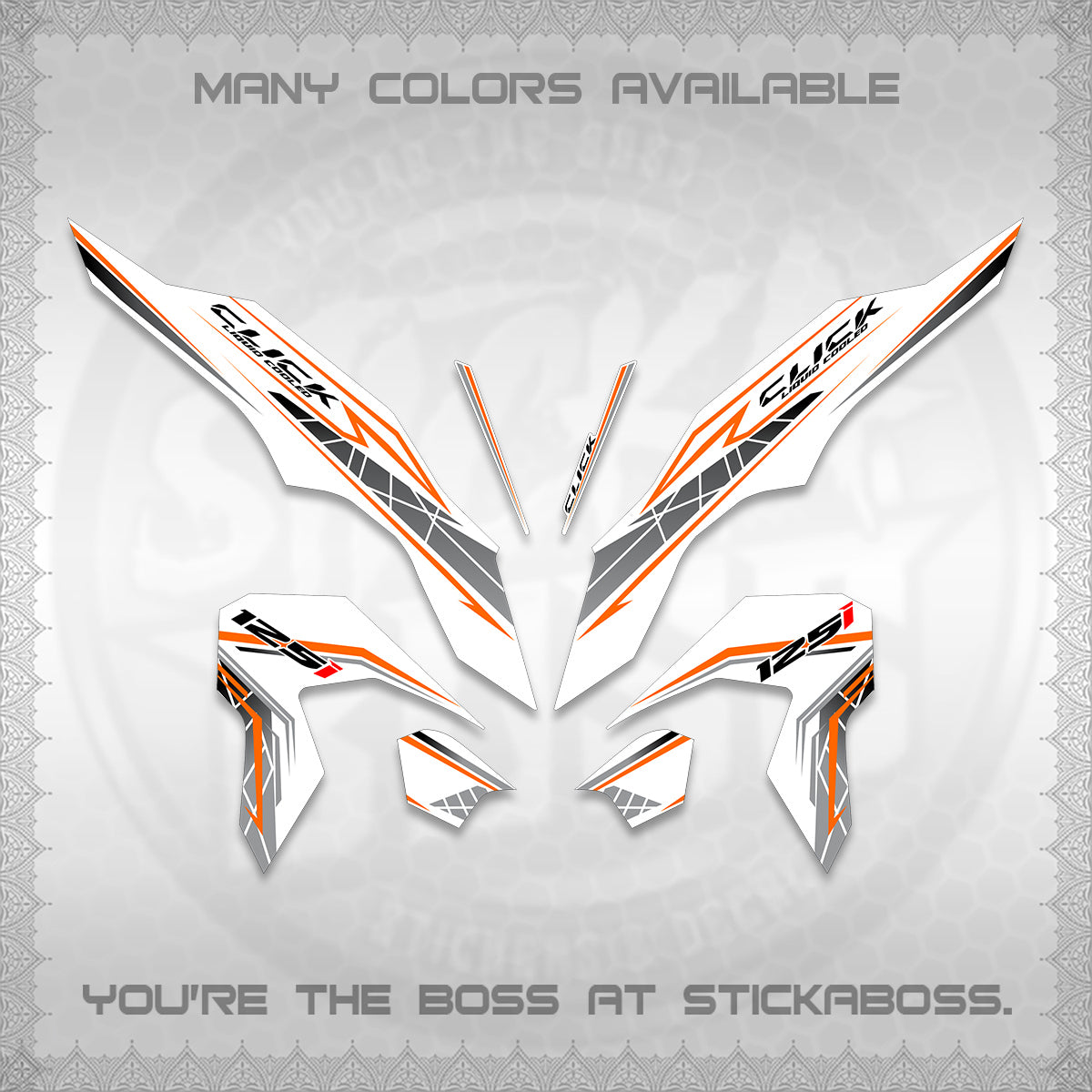 CLICK 125 V3 FOR WHITE DECALS (2023 SIMPLE STRIPE DESIGN) STICKER DECALS By STICKABOSS