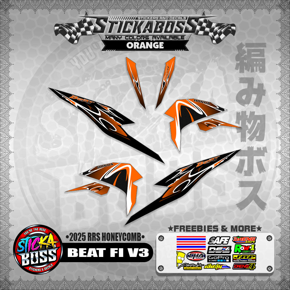 BEAT FI V3 INDO STICKER DECALS ( 2025 RRS HONEYCOMB )【WITH FREEBIES】