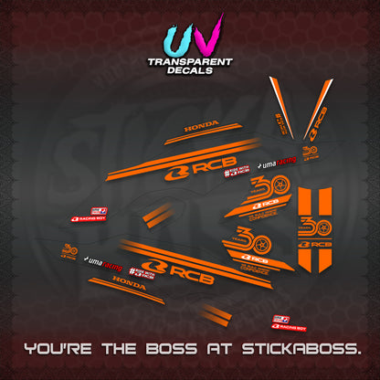 CLICK 125 V3 UV TRANSPARENT DECALS (2026 30TH ANNIVERSARY RACING DESIGN) STICKER DECALS By STICKABOSS