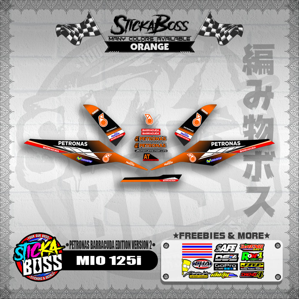 MIO 125i DECALS ( PETRONAS BARRACUDA EDITION VERSION 2 )【WITH FREEBIES】