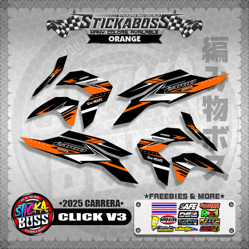 CLICK V3 STICKER DECALS ( 2025 CARRERA )【WITH FREEBIES】