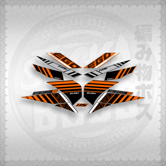 STICKER DECALS for MIO SOUL 115 CARB (MSICEGSBA) By STICKABOSS (SOFIE LAMINATED WATERPROOF)
