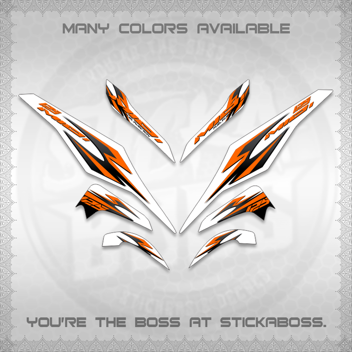 MIO I 125 M3 INDO-MALAY FOR WHITE (SHARP CODE AM3) STICKER DECALS By STICKABOSS (Copy)