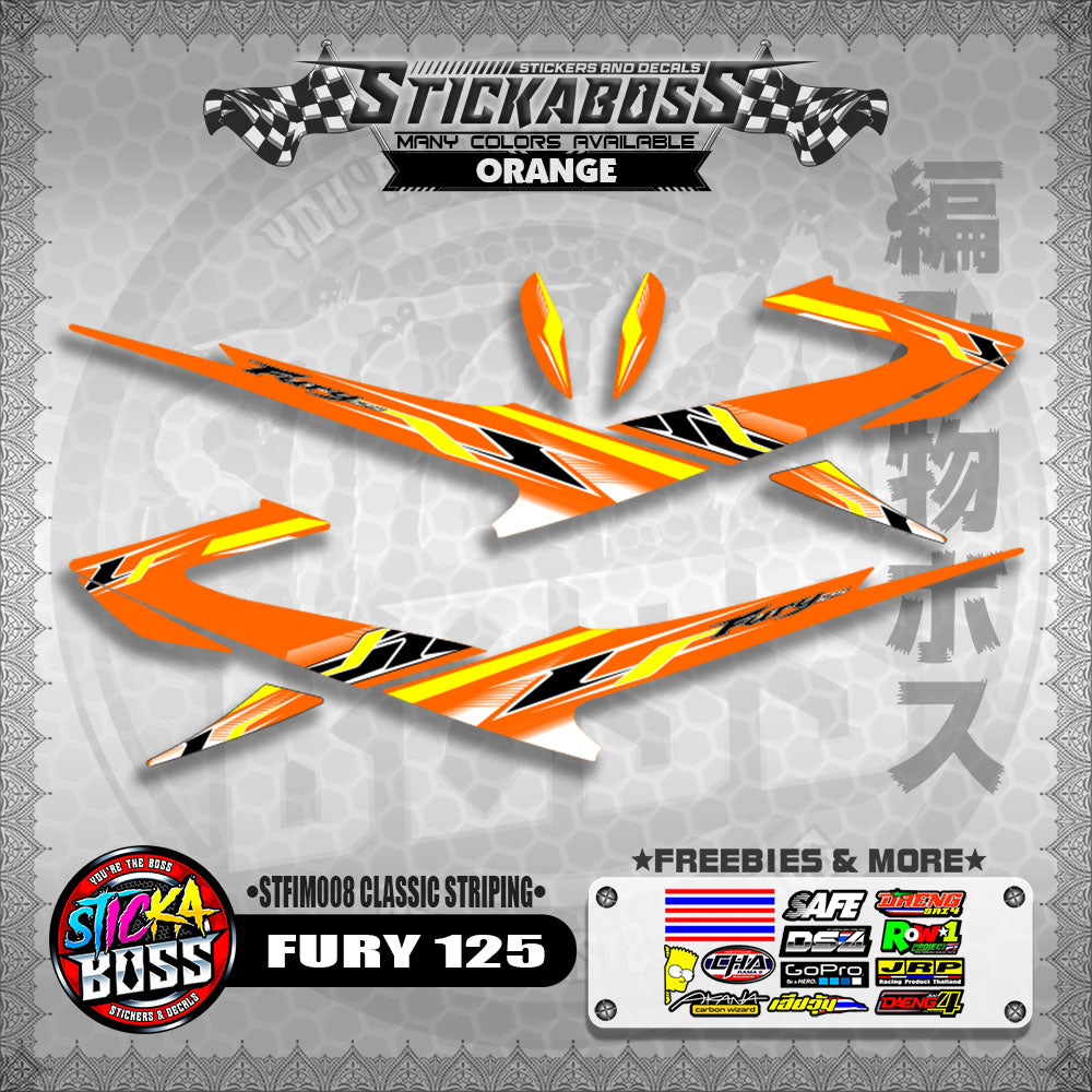 FURY 125 STICKER DECALS ( STFIM008 CLASSIC STRIPING )【WITH FREEBIES】