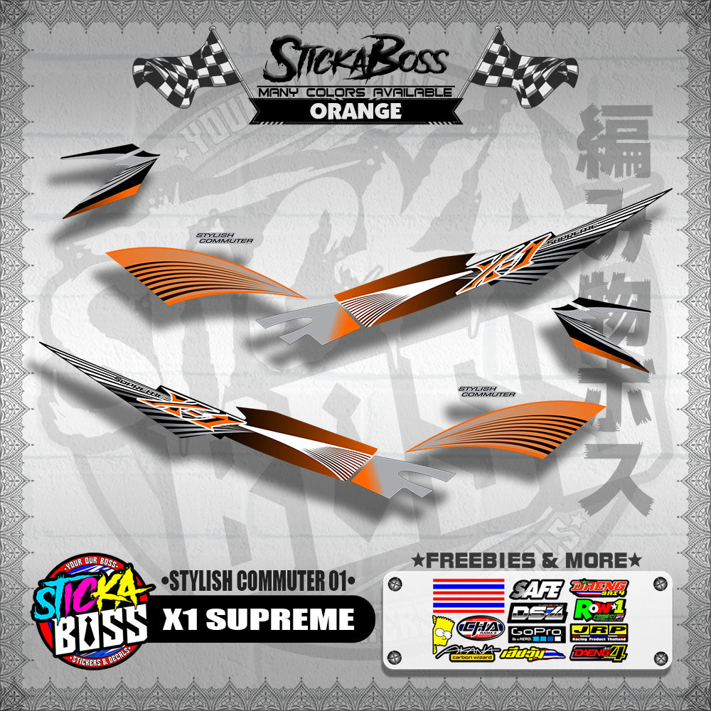 X1 SUPREME DECALS ( STYLISH COMMUTER 01 )【WITH FREEBIES】