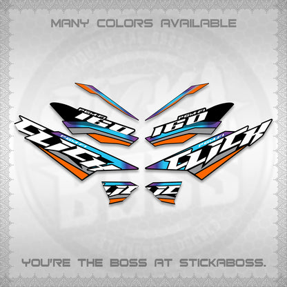 CLICK 160 STRIPING DECALS (SPORTS RACE STRIPES 01) STICKER KITS BY STICKABOSS