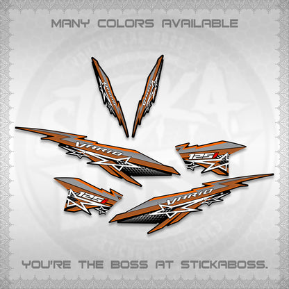 CLICK V2 INDO VARIO DECALS (A0002 STAR DESIGN)STICKER DECALS By STICKABOSS