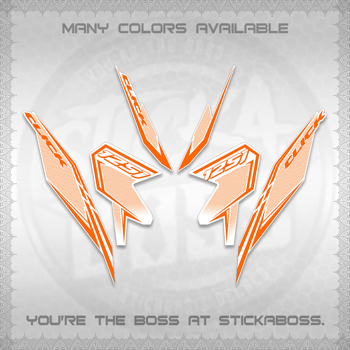 CLICK 125 V3 FOR WHITE DECALS (2026 LINE UP DESIGN) STICKER KITS By STICKABOSS