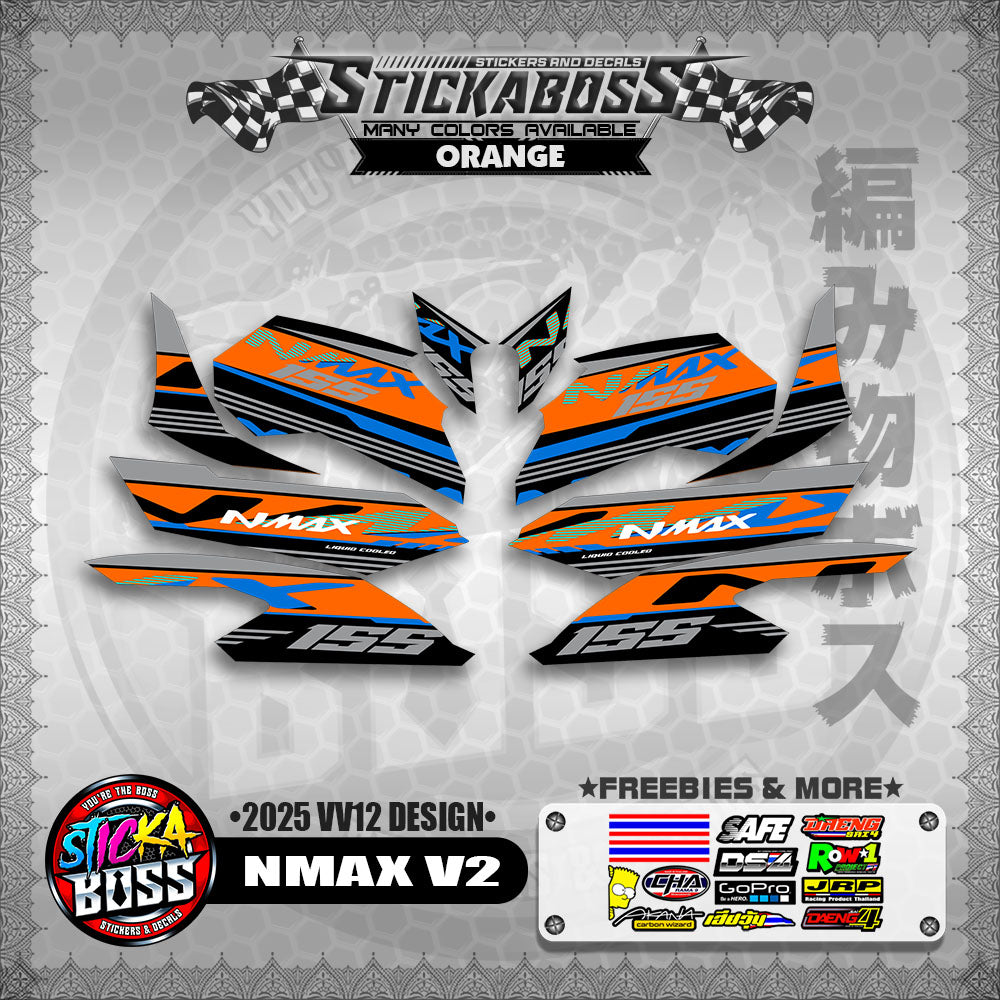 NMAX V2 MALAYSIAN STICKER DECALS ( 2025 VV12 DESIGN )【WITH FREEBIES】