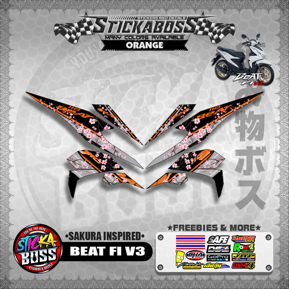 BEAT V3 STICKER DECALS ( SAKURA INSPIRED )【WITH FREEBIES】
