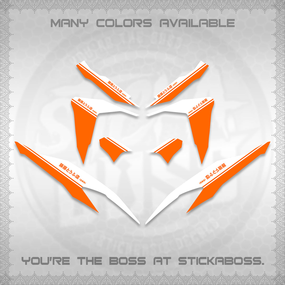 CLICK V2 FOR WHITE DECALS (TRUENO STYLE DESIGN) STICKER KITS BY STICKABOSS