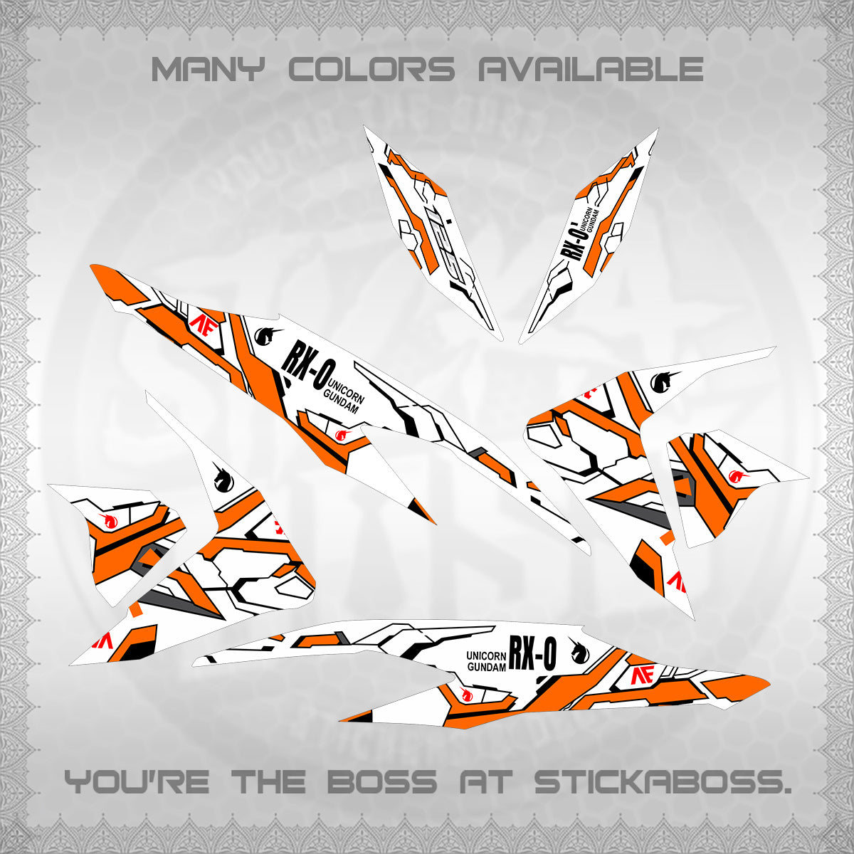 CLICK V2 FOR WHITE VARIO DECALS (RX-O UNICORN GD)STICKER DECALS By STICKABOSS