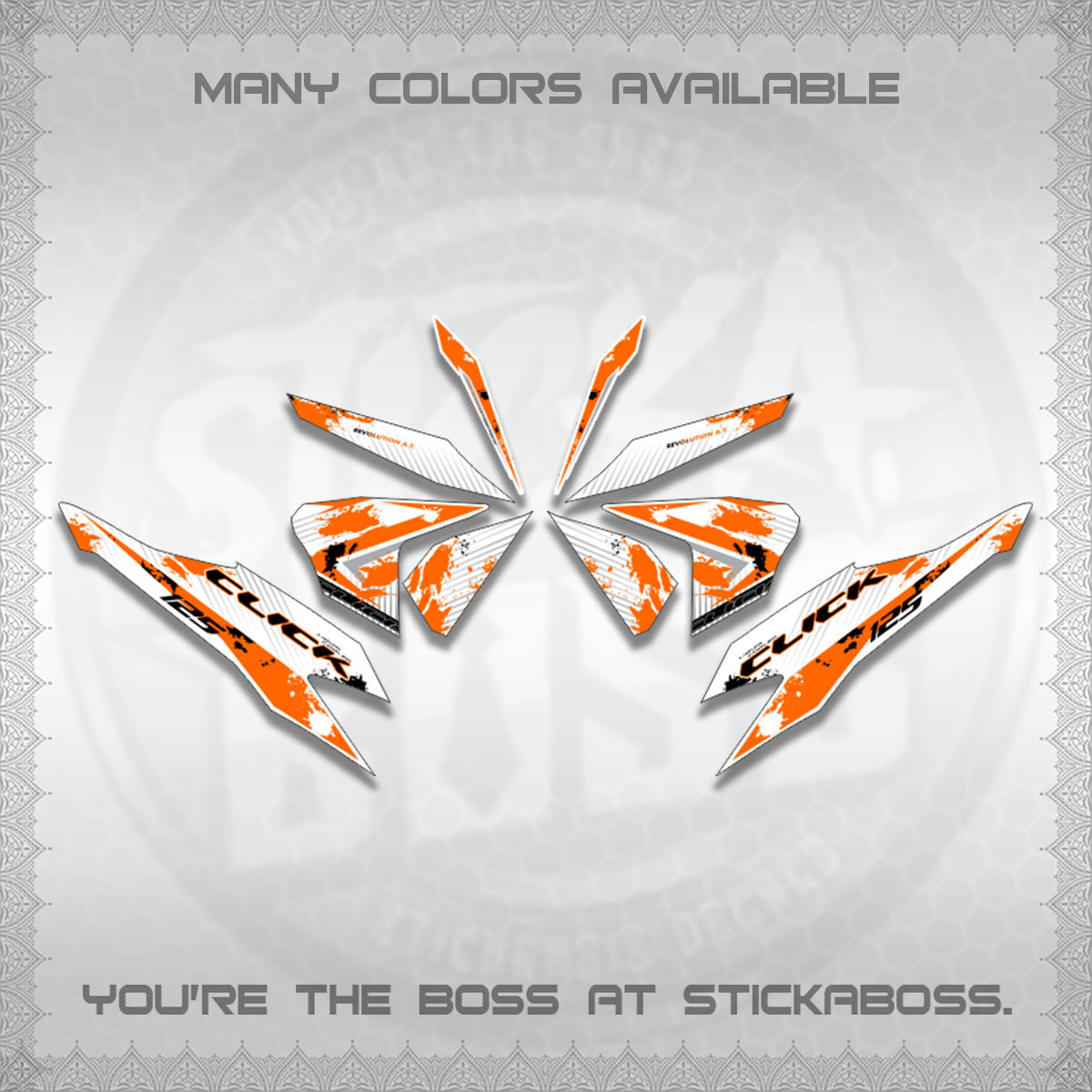 CLICK V2 MALAY FOR WHITE DECALS (HITAM STRIPING 03 MOTIF)STICKER DECALS By STICKABOSS