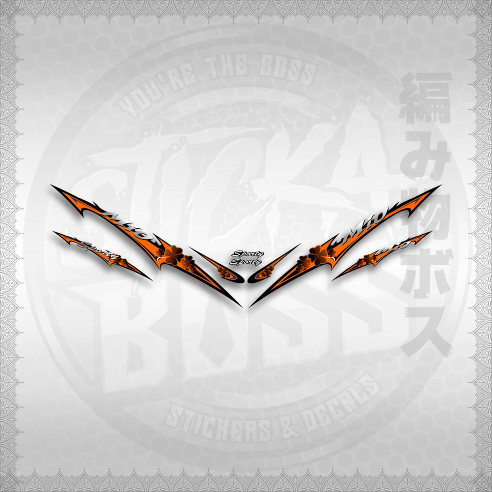 STICKER DECALS for MIO SPORT / MIO 1 (MSPSHEDCL) By STICKABOSS (SOFIE LAMINATED WATERPROOF)
