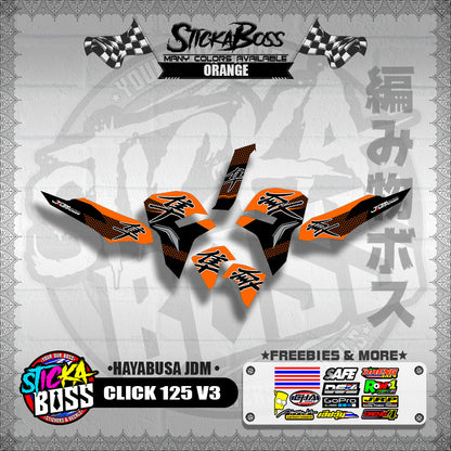 CLICK 125 V3 DECALS ( HAYABUSA JDM )【WITH FREEBIES】