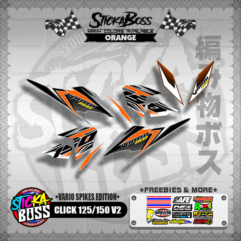 CLICK 125 / 150 V2 DECALS ( VARIO SPIKES EDITION ) 【WITH FREEBIES】