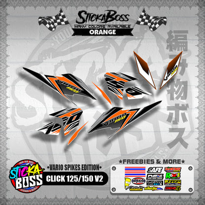 CLICK 125 / 150 V2 DECALS ( VARIO SPIKES EDITION ) 【WITH FREEBIES】