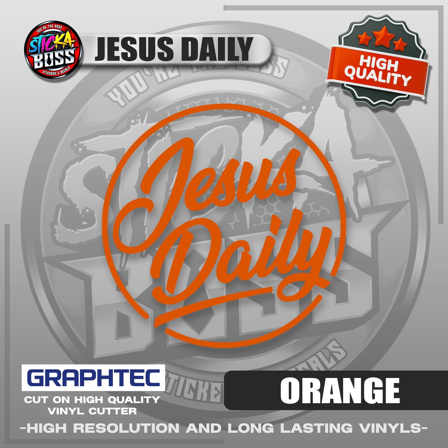JESUS DAILY | VINYL WATERPROOF CUT-OUT STICKER DECALS【Stickaboss】