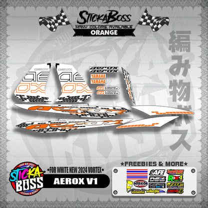 AEROX 155 V1 DECALS ( FOR WHITE NEW 2024 VORTEX )【WITH FREEBIES】