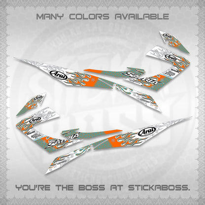 RAIDER 150 CARB SATRIA  FOR WHITE DECALS (ARAI API NEW TERBARU MOTIF)STICKER DECALS By STICKABOSS