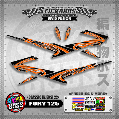FURY 125 STICKER DECALS ( CLASSIC INJEKSI 22 )【WITH FREEBIES】