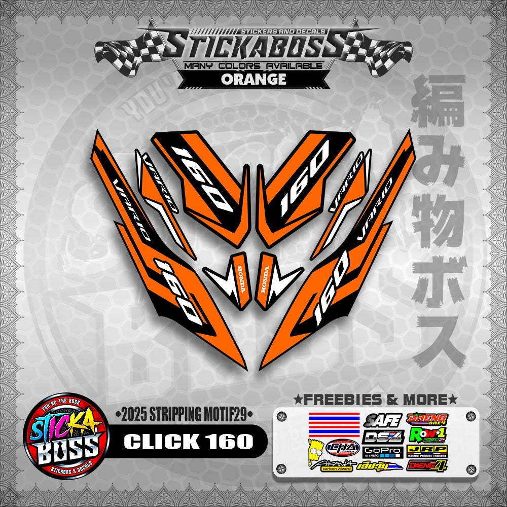 CLICK 160 STICKER DECALS ( 2025 STRIPPING MOTIF29 )【WITH FREEBIES】