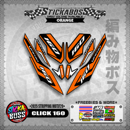 CLICK 160 STICKER DECALS ( 2025 STRIPPING MOTIF29 )【WITH FREEBIES】
