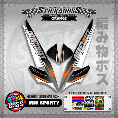 MIO SPORTY STICKER DECALS ( PROSTREET CARBON STYLE 2025 )【WITH FREEBIES】