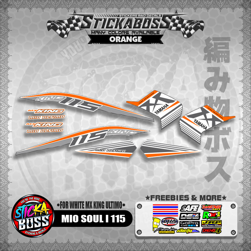MIO SOUL I 115 STICKER DECALS ( FOR WHITE MX KING ULTIMO )【WITH FREEBIES】