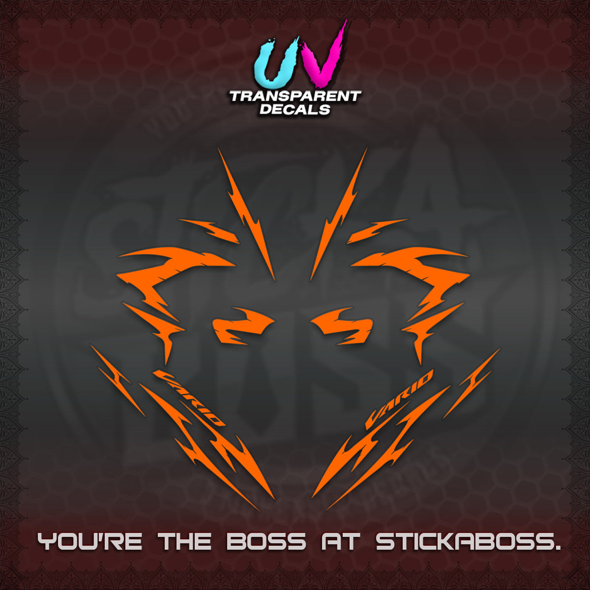 CLICK V3 UV TRANSPARENT DECALS (2026 VARIO NEW STRIPES) STICKER KITS BY STICKABOSS