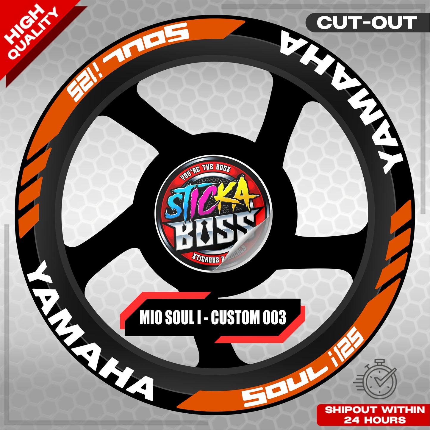 MIO SOUL I 125 MAGS STICKER SET  ( 2 MAGS ) - CUSTOM 003 | VINYL WATERPROOF CUT-OUT DECALS
