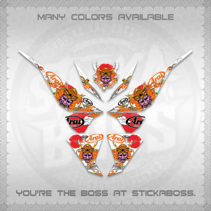 CLICK 125 V1 VARIO FOR WHITE DECALS (2026 NEW SAMURAI MOTIF) STICKER KITS BY STICKABOSS
