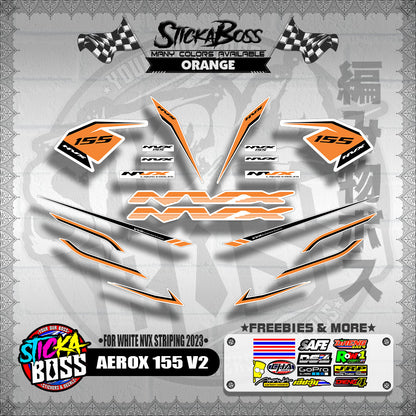 AEROX 155 V2 DECALS ( FOR WHITE NVX STRIPING 2023 )【WITH FREEBIES】