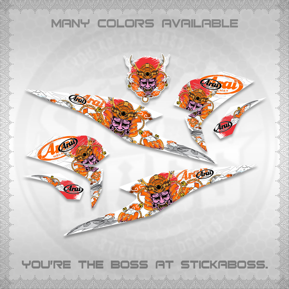 BEAT FI INDO FOR WHITE DECALS (2026 NEW SAMURAI MOTIF) STICKER KITS BY STICKABOSS