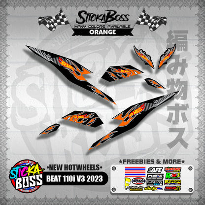 BEAT 110i V3 2023 DECALS ( NEW HOTWHEELS )【WITH FREEBIES】