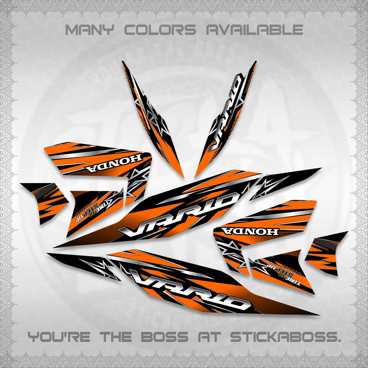CLICK 125 V4 VARIO DECALS (2026 BLACK STAR DESIGN) STICKER DECALS By STICKABOSS