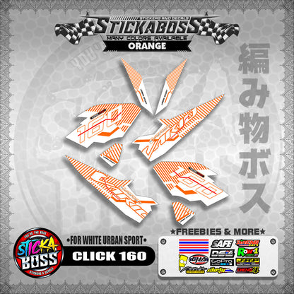 CLICK 160 STICKER DECALS ( FOR WHITE URBAN SPORT )【WITH FREEBIES】