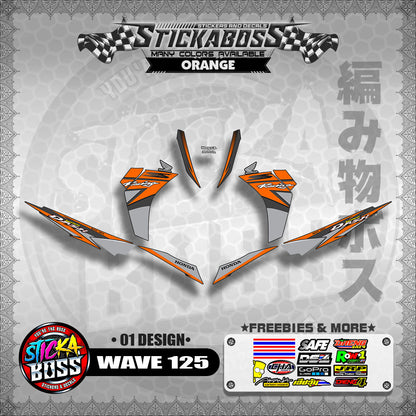 Honda Wave Dash 125 Stock Decals (01 Design)【WITH FREEBIES】Malaysia Concept