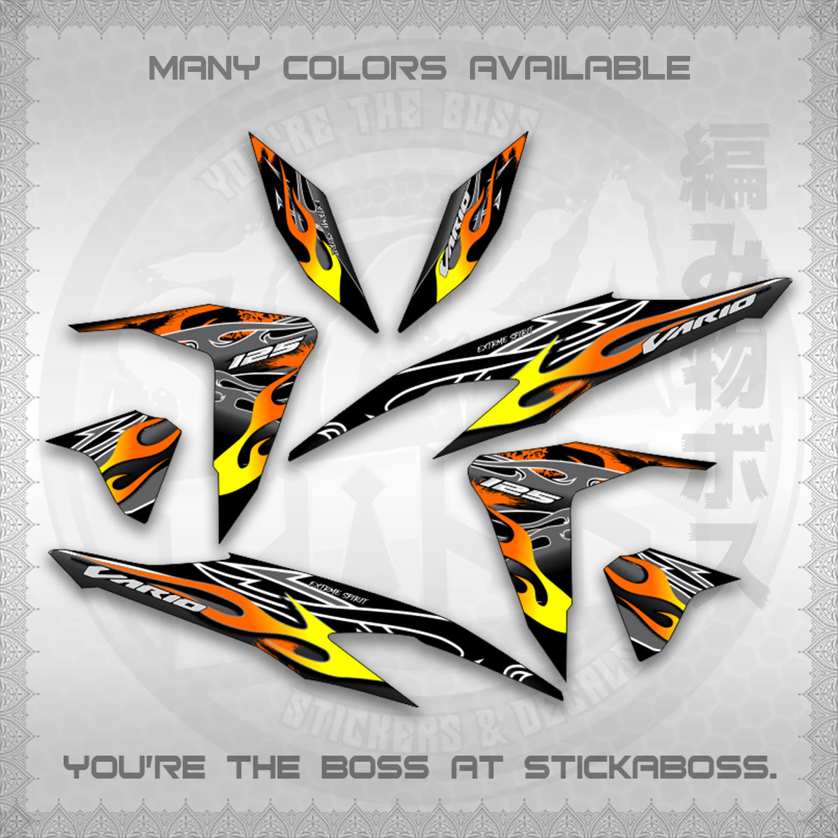 CLICK 125 V2 MALAY CONCEPT ( TRIBAL X FIRE CUSTOM ) STICKER DECALS By STICKABOSS