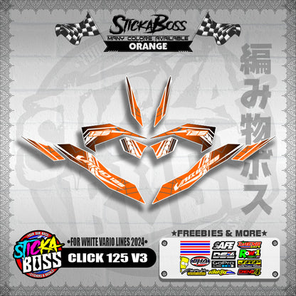 CLICK 125 V3 DECALS ( FOR WHITE VARIO LINES 2024 )【WITH FREEBIES】
