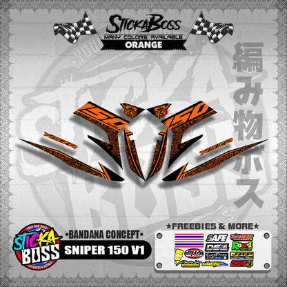 SNIPER 150 V1 DECALS ( BANDANA CONCEPT )【WITH FREEBIES】
