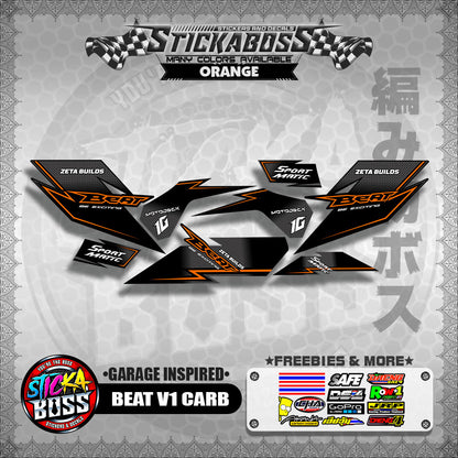 BEAT V1 CARB STICKER DECALS ( GARAGE INSPIRED )【WITH FREEBIES】