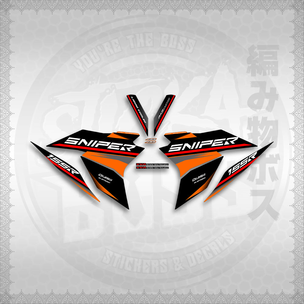 STICKER DECALS for SNIPER 155 (20PHSTDE) By STICKABOSS (SOFIE LAMINATED WATERPROOF)