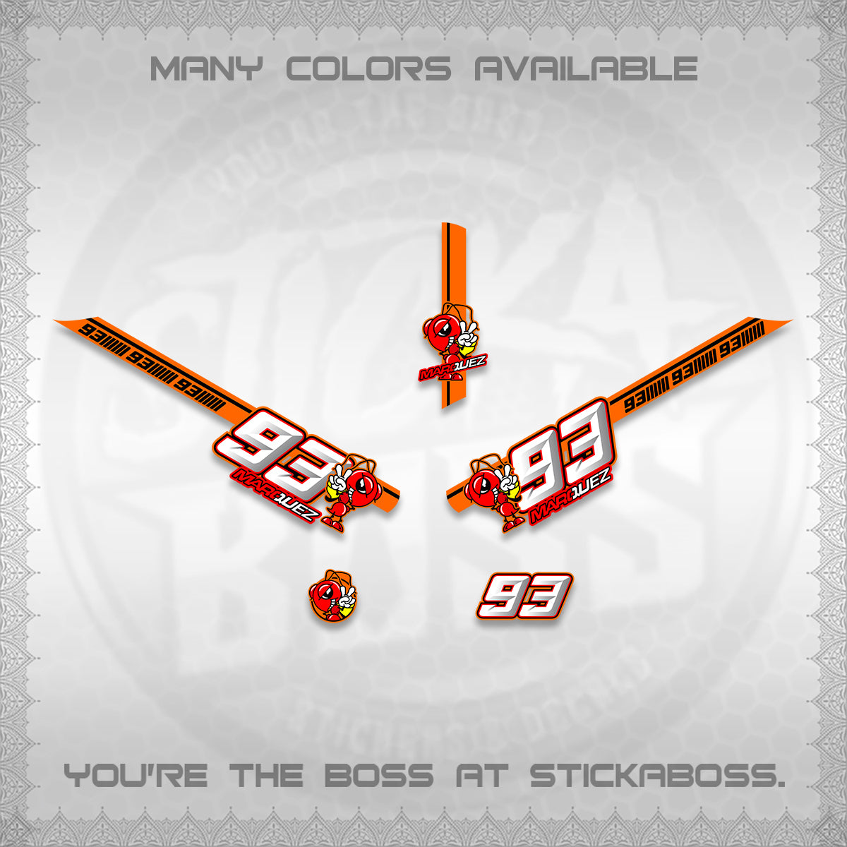 GIORNO 125 DECALS (MARQUEZ 93 DESIGN) STICKER DECALS BY STICKABOSS